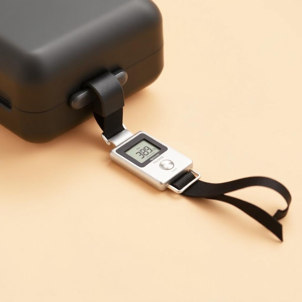 Compact digital luggage scale with strap