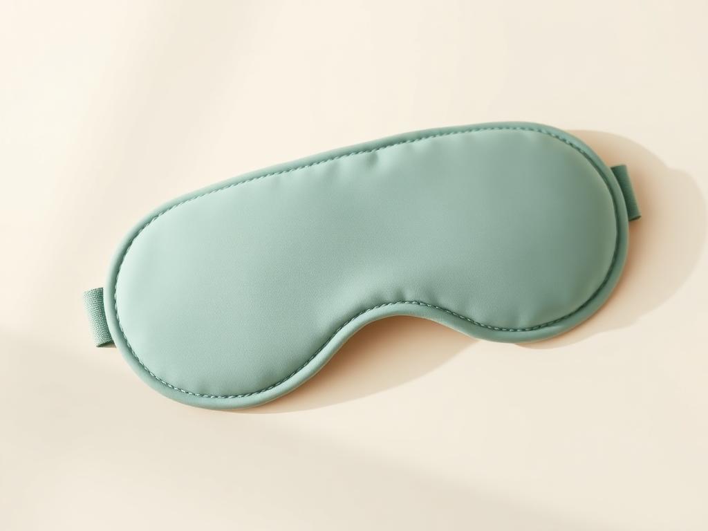 Soft contoured sleep eye mask on a clean cream background