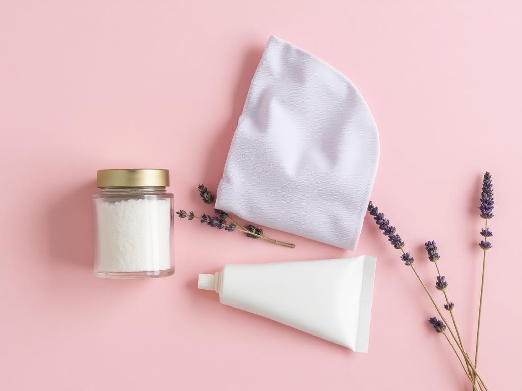 Spa-at-home set with bath salts, face mask and hand cream