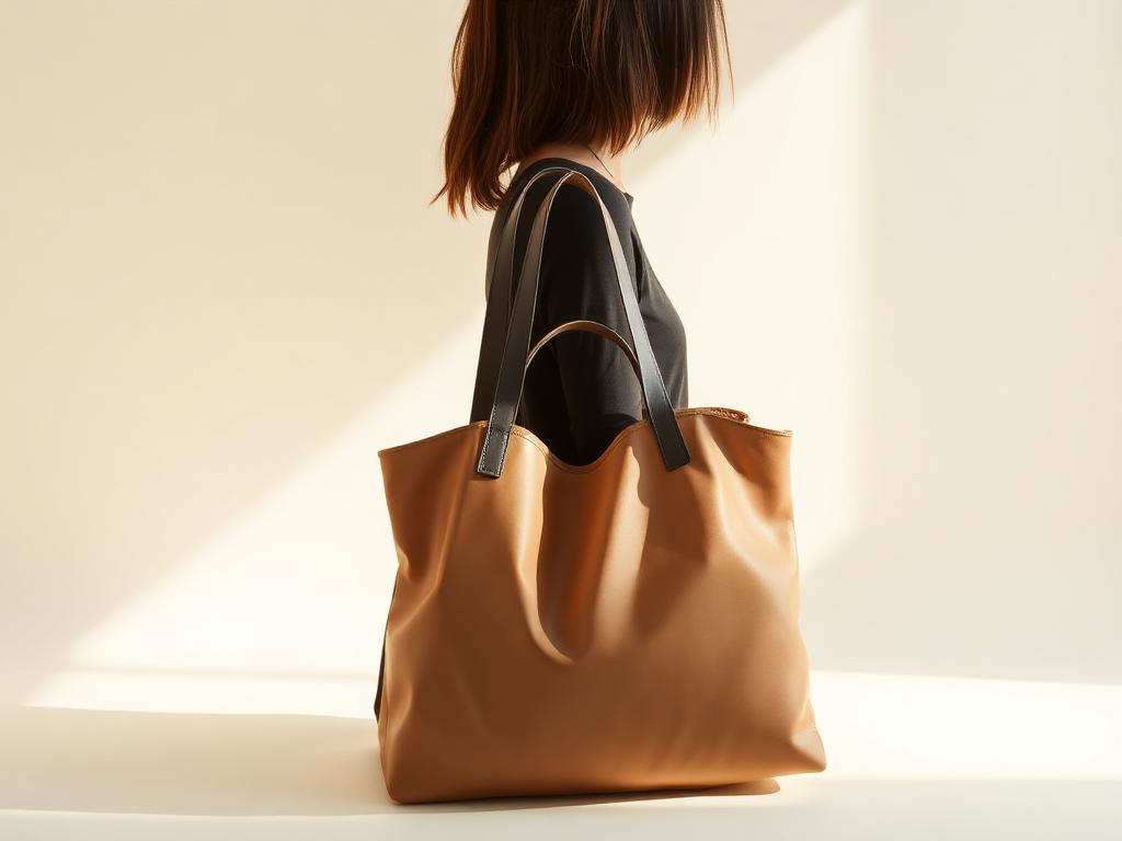 Stylish convertible tote bag on a clean cream background