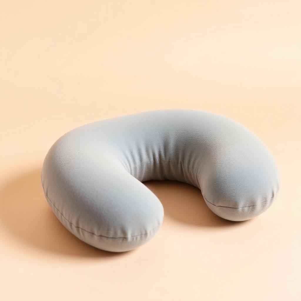 Soft gray memory foam travel neck pillow