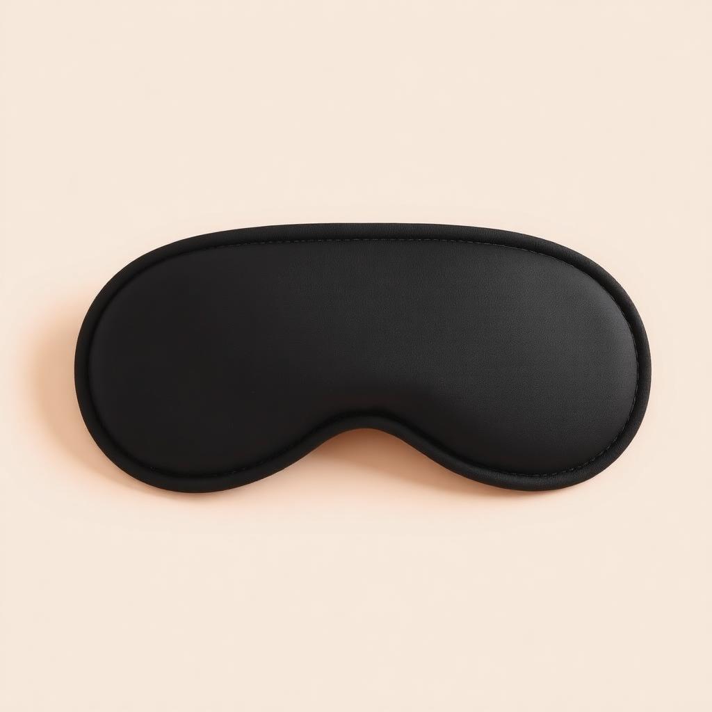 Contoured 3D black sleep mask with soft fabric