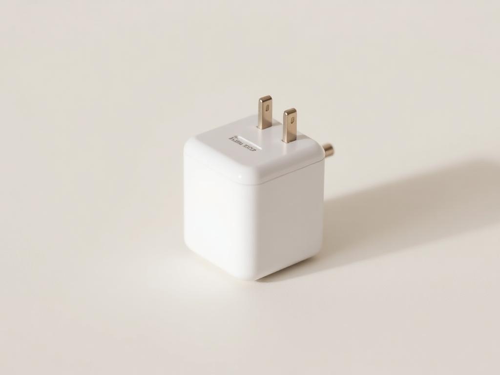 Compact white universal travel adapter with multiple plug types